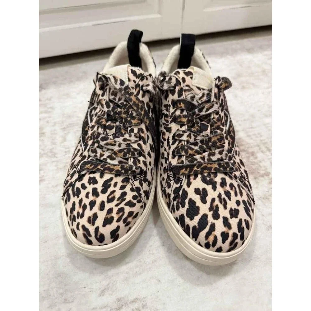 Kate Spade K As In Kate Court Leopard Canvas Sneakers Shoes 11B
